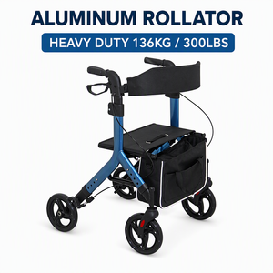 Aluminum Lightweight Mobility Walking Aid Portable Folding Rollator Walker With Seat