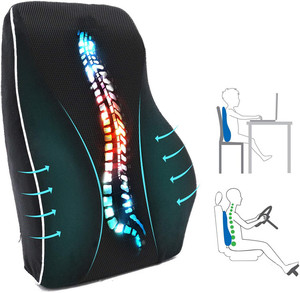 Lumbar Support Pillow for Office Chair Car Lumbar Pillow Lower Back Pain Relief Memory Foam Back Cushion with 3D Mesh Cover